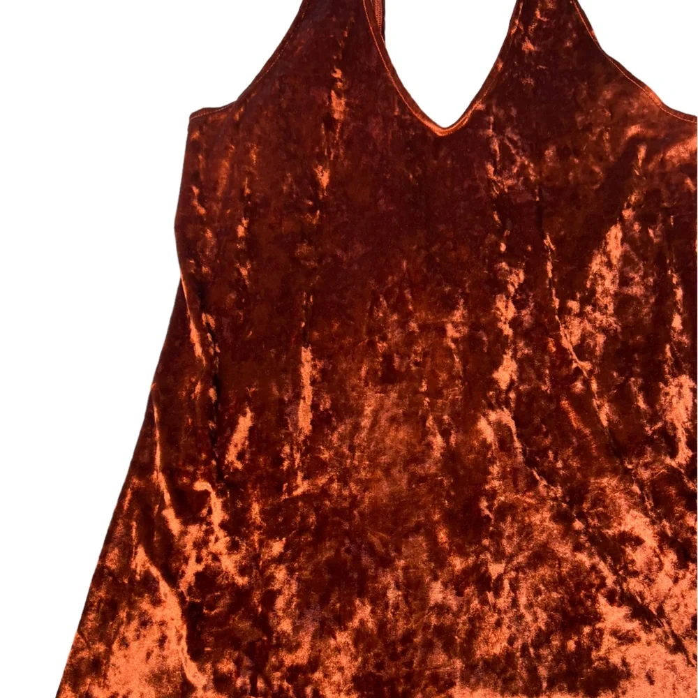 Show Me Your Mumu Mini Velvet Dress Friday Choker Copper Crush Stretch Size M - Picture 6 of 11